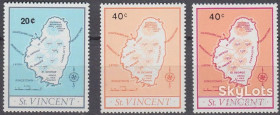 Острівні держави Островные государства ^/--/^ Сент-Винсент 1977 карта стандарт Mi 485-487 MNH ^_^^^ Сент-Вінсент 1977 карта стандарт Mi 485-487 MNH - фото фото фото