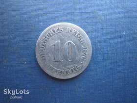 Німецька імперія (-) Германская империя (-) ^/--/^ Монета 10 пфенігів Німеччина імперія 1876 С ^_^^^ Монета 10 пфеннигов Германия империя 1876 С - фото фото фото