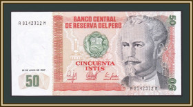 Перу Перу ^/--/^ Перу 50 инти 1987 P-131  (131 /--/ b) UNC ^_^^^ Перу 50 інті 1987 P-131 (131 /--/ b) UNC - фото фото фото