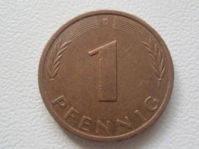 Сучасні c  року Современные c  года ^/--/^ Германия 1 пфенниг 1991 года D 28758 ^_^^^ Німеччина 1 пфеніг 1991 року D 28758 - фото фото фото