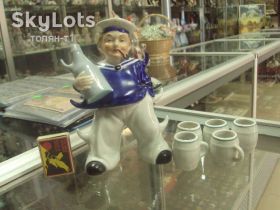 Статуетки, Скульптури, Фігурки, Фарфор Статуэтки, Скульптуры, Фигурки, Фарфор ^/--/^ Фигура фарфор Германия клеймо корона WA Wagner Apel штоф и стопки моряк с бутылкой и люлькой №35 ^_^^^ фігура фарфор штоф моряк зі стопками германія No /--/ 35 - фото фото фото