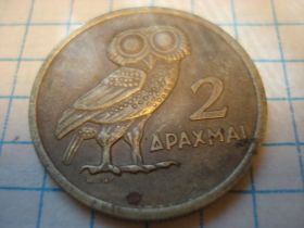 Греція Греция ^/--/^ 2 /--/ драхми 1973 Греція ^_^^^ 2 /--/ драхмы 1973 Греция - фото фото фото