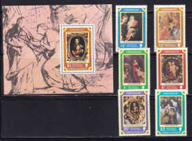 Мистецтво Искусство ^/--/^ Искусство .  Теркс и Кайкос  1977  г MNH - Рождество - Рубенс ^_^^^ Теркс і Кайкос 1977 MNH - Різдво - Рубенс - фото фото фото