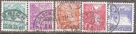 Швейцарія Швейцария ^/--/^ Швейцария 1934 Sc.220-223,225 used ^_^^^ Швейцарія 1934 Sc.220-223,225 used - фото фото фото