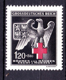Чехословаччина Чехословакия ^/--/^ Богемия и Моравия 1943 г MNH - КРАСНЫЙ КРЕСТ - ^_^^^ Богемія і Моравія 1943 р. MNH — Червоний Кріст - фото фото фото