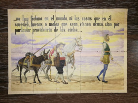 Іспанія Испания ^/--/^ Картка купонів, 10 /--/ шт. Іспанія 1939. Корія, Касерес. Дон Кіхот, Санчо Панса ^_^^^ Карта купонов, 10 /--/ шт. Испания 1939. Кория, Касерес. Дон Кихот, Санчо Панса - фото фото фото