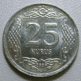 Туреччина Турция ^/--/^ Туреччина 25 куруш 2009 року 41044 ^_^^^ Турция 25 куруш 2009 года 41044 - фото фото фото