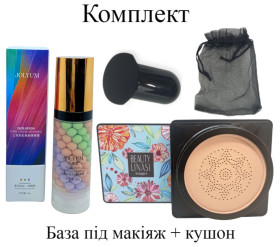 Крем, тонік, скраб, маска для обличчя Крем, тоник, скраб, маска для лица ^/--/^ Комплект тональний крем кушон беж + база під макіяж натуральний фініш зволожуючий Beauty Linasi + Jolyum ^_^^^ Комплект тональный крем кушон беж + база под макияж натуральный финиш увлажняющий Beauty Linasi + Jomtam - фото фото фото