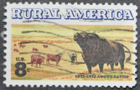 Інше Другое ^/--/^ США Фауна 100-летие селекции породы быков Ангус Лонгхорн 1973 ^_^^^ США Фауна 100-річчя селекції породи биків Ангус Лонгхорн 1973 - фото фото фото