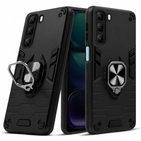 Чохли, бампера Чехлы, бампера ^/--/^ Чохол Fiji Defence для Infinix Hot 60 /--/ i (X /--/ 6728) протиударний бампер з кільцем підставкою Black - фото фото фото