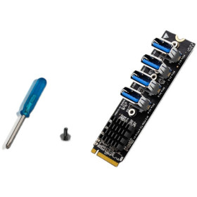 Шлейфи, перехідники Шлейфы, переходники ^/--/^ Адаптер M.2 PCI-E на 4 USB-PCI-Ex /--/ 1 Расширитель Райзер Переходник GPU - фото фото фото