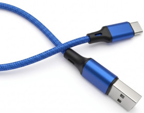 Кабелі Кабели ^/--/^ Кабель USB Type-C 0.25 /--/ м   (25 см) для повербанка, синій короткий посилений нейлоновий шнур для зарядки ^_^^^ Кабель USB Type-C 0.25 /--/ м (25 см) для повербанка, синий короткий усиленный нейлоновый шнур для зарядки - фото фото фото