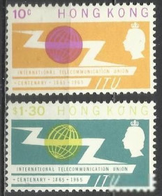 Китай Китай ^/--/^ Гонконг Китай 1965 союз электросвязи 2 /--/ м. ^_^^^ Гонконг Китай 1965 союз електрозв'язку 2 /--/ м. - фото фото фото