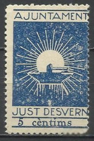 Іспанія Испания ^/--/^ Испания локал Джаст Десверн 1937 не почтовая марка 5 Cts 1 /--/ м.() ^_^^^ Іспанія локал Джаст Десверн 1937 не поштова марка 5 Cts 1 /--/ м. - фото фото фото