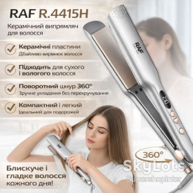 Плойки Плойки ^/--/^ Керамический выпрямитель для волос с поворотным шнуром 360° RAF R.4415 /--/ H 40 /--/ W ^_^^^ Керамічний випрямляч для волосся з поворотним шнуром 360° RAF R.4415 /--/ H 40 /--/ W - фото фото фото