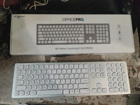 Клавіатури Клавиатуры ^/--/^ Беспроводная клавиатура OfficePro SK /--/ 1550 /--/ W № 25220505 ^_^^^ Бездротова клавіатура OfficePro SK /--/ 1550 /--/ W No 25220505 - фото фото фото