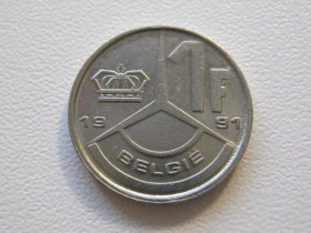 Бельгія Бельгия ^/--/^ Бельгия 1 франк 1991 года BELGI 33066 ^_^^^ Бельгія 1 франк 1991 року BELGI 33066 - фото фото фото