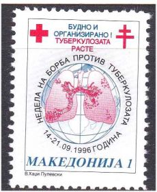 Балканський півострів Балканский полуостров ^/--/^ ZM Македония  MNH - КРАСНЫЙ КРЕСТ - борьба с туберкулёзом ^_^^^ ZM Македонія MNH - Червоний Крест - боротьба з туберкульозом - фото фото фото