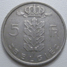Бельгія Бельгия ^/--/^ Бельгія 5 франків 1974 року Belgie 42859 ^_^^^ Бельгия 5 франков 1974 года Belgie 42859 - фото фото фото