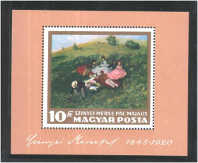 Угорщина Венгрия ^/--/^ ZM  Венгрия  1966 г  MNH - искусство - блок ^_^^^ ZM Угорщина 1966 р MNH - мистецтво - блок - фото фото фото