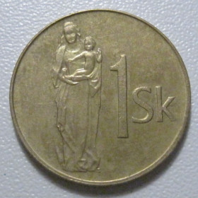 Словаччина Словакия ^/--/^ Словаччина 1 крона 1993 року 43409 ^_^^^ Словаччина 1 крона 1993 года 43409 - фото фото фото