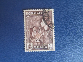 Фауна Фауна ^/--/^ Марка Малакка Малайські штати Малайзія 1957 фауна тигр гаш ^_^^^ Марка Малакка Малайские штаты Малайзия 1957 фауна тигр гаш - фото фото фото