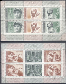 СРСР - СССР - ^/--/^ СССР 1975 искусство скульптура Микеланджело СК 4379-4384 малые листы MNH ^_^^^ СРСР 1975 мистецтво скульптура Мікеланджело СК 4379-4384 малі листи MNH - фото фото фото