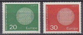НДР, ФРН ГДР, ФРГ ^/--/^ ФРГ 1970 Европа СЕРТ Mi 620-621 MNH ^_^^^ ФРН 1970 Європа Серт Mi 620-621 MNH - фото фото фото