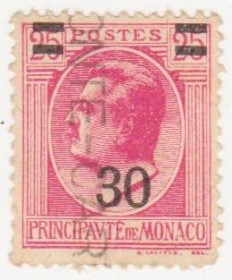 Малі Держави Європи Малые Государства Европы ^/--/^ Монако 1926  г. № 106 гашеная ^_^^^ Монако 1926 р. No 106 гашена - фото фото фото
