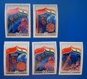Освоєння космосу Освоение космоса ^/--/^ СССР 1984 г-Совместный советско-индийский космический полет на корабле &amp;apos;&amp;apos;Союз Т-11&amp;apos;&amp;apos;,7 шт   (см.фото) ^_^^^ СРСР 1984 р-Спільний радянсько-індійський космічний політ на кораблі &amp;apos; &amp;apos;Союз Т-11 &amp;apos; &amp;apos;, 7 шт (див.фото) - фото фото фото