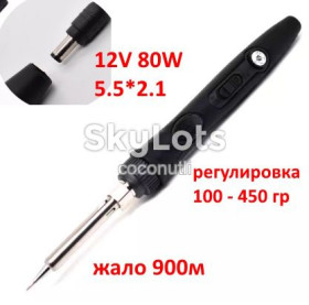 Паяльники, фени Паяльники, фены ^/--/^ Паяльник 12 V 80 W з регулюванням температури під жала 900 /--/ M роз’єм штекер 5.5 /--/ х /--/ 2.1 ^_^^^ Паяльник 12 V 80 W с регулированием - фото фото фото