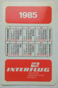Календарі Календари ^/--/^ Календарь 1985 Авиакомпания Interflug, ГДР ^_^^^ 1985 Авіакомпанія Interflug, НДР - фото фото фото