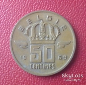Бельгія Бельгия ^/--/^ Бельгия 1969 50 сантимов  (Е) BELGIE КМ-149 ^_^^^ Бельгія 1969 50 сантимів (Е) BELGIE КМ-149 - фото фото фото