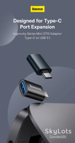 Шлейфи, перехідники Шлейфы, переходники ^/--/^ Мини OTG адаптер Baseus Type-C - USB-A 3.1 ^_^^^ Міні OTG адаптер Baseus Type-C - USB-A 3.1 - фото фото фото