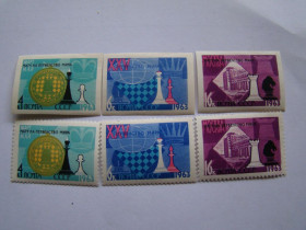 СРСР - СССР - ^/--/^ СССР, Михель, 2009. 2763 /--/ А-2765 /--/ А; 2763 /--/ В-2765 /--/ В, XXV первенство мира по шахматам  (Москва). ^_^^^ СРСР, Міхель, 2009. 2763 /--/ А-2765 /--/ А; 2763 /--/ В-2765 /--/ В, XXV першість світу з шахів (Москва). - фото фото фото