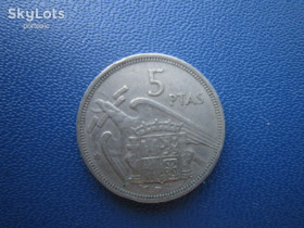 Іспанія Испания ^/--/^ Монета 5 песет Іспанія 1957  (1958 в зірочці) ^_^^^ Монета 5 песет Испания 1957 (1958 в звездочке) - фото фото фото