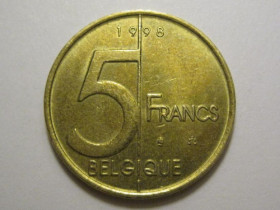 Бельгія Бельгия ^/--/^ Бельгия 5 франков 1998 года BELGIQUE 3 /--/ П /--/ 777 ^_^^^ Бельгія 5 франків 1998 BELGIQUE 3 /--/ П /--/ 777 - фото фото фото