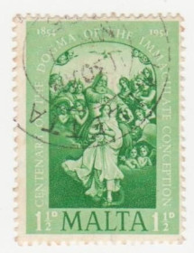 Мальта Мальта ^/--/^ Мальта  1954 г..№ 233 гашеная ^_^^^ Мальта 1954 р. No 233 гашена - фото фото фото