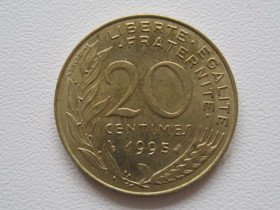 Франція Франция ^/--/^ Франция 20 сантимов 1995 года 35882 ^_^^^ Франція 20 сантимів 1995 35882 - фото фото фото