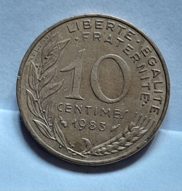 Франція Франция ^/--/^ Франція Франция 10 сантимів 10 сантимов 1983 ^_^^^ Франция 10 сантимов 1983 - фото фото фото