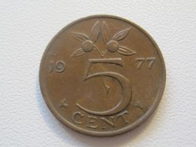 Нідерланди Нидерланды ^/--/^ Нидерланды 5 центов 1977 года 32333 ^_^^^ Нідерланди 5 центів 1977 року 32333 - фото фото фото