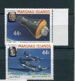 Освоєння космосу Освоение космоса ^/--/^ Маршаловы о-ва  Marshall Islands Space 1987 44 /--/ c /--/ 44 /--/ c John Glenn Mercury  MNH ^_^^^ Marshall Islands Space 1987 44 /--/ c /--/ 44 /--/ c John Glenn Mercury MNH - фото фото фото