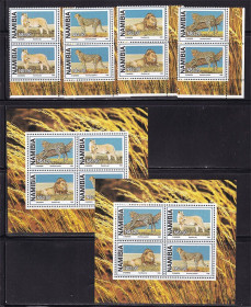 Фауна Фауна ^/--/^ Фауна . Намибия 1998 г  MNH - 2 /--/ е серии - 2 /--/ а блока + марки в парах ^_^^^ Намібія 1998 р MNH - 2 /--/ е серії - 2 /--/ а блоку + марки в парах - фото фото фото