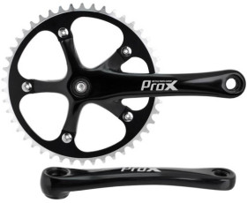 Педалі, шатуни, каретки Педали, шатуны, каретки ^/--/^ Шатуни ProX Fix Bike Alu 46 /--/ T, алюміній, чорний (C-UN-MK-0075) ^_^^^ Шатуны ProX Fix Bike Alu 46 /--/ T, алюминий, черный (C-UN-MK-0075) - фото фото фото