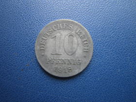 Німецька імперія (-) Германская империя (-) ^/--/^ Монета 10 пфенігів Німеччина імперія 1918 цинк без букв ^_^^^ Монета 10 пфеннигов Германия империя 1918 цинк без букв - фото фото фото