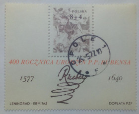 Польща Польша ^/--/^ Польша 1977 Рубенс, живопись, блок, гашеный ^_^^^ 1977 — Рубенс, живопис, блок, гашений - фото фото фото