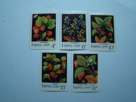 СРСР - СССР - ^/--/^ СССР, Михель  (2009), 5155-5159, Дикорастущие ягоды ^_^^^ СРСР, Міхель (2009), 5155-5159, Дикорослі ягоди - фото фото фото