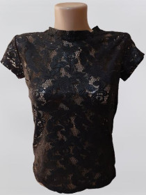 Кофти Кофты ^/--/^ Стильная черная женская кружевная кофта, блузка Gina Tricot ^_^^^ Стильна чорна жіноча мережева кофта, блузка Gina Tricot - фото фото фото