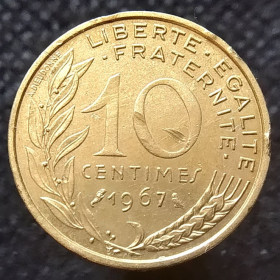 Франція Франция ^/--/^ Франція 10 сантимів, 1967 ^_^^^ Франция 10 сантимов, 1967 - фото фото фото