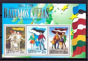 Балтійські країни Балтийские страны ^/--/^ Литва 1999 г  MNH - блок - ^_^^^ Литва 1999 MNH - блок - фото фото фото